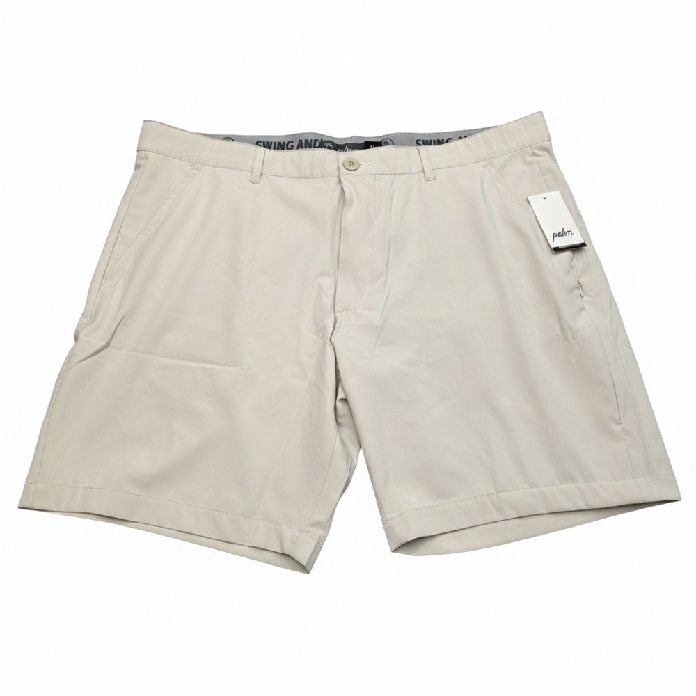 Palm Golf Co PGC Golf Shorts‎ Mens 38 Light Grey Performance Stretch NWT